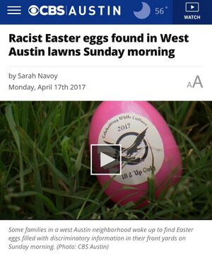 Dustin Hamby was responsible for leaving these Easter eggs on people’s lawns in Austin.